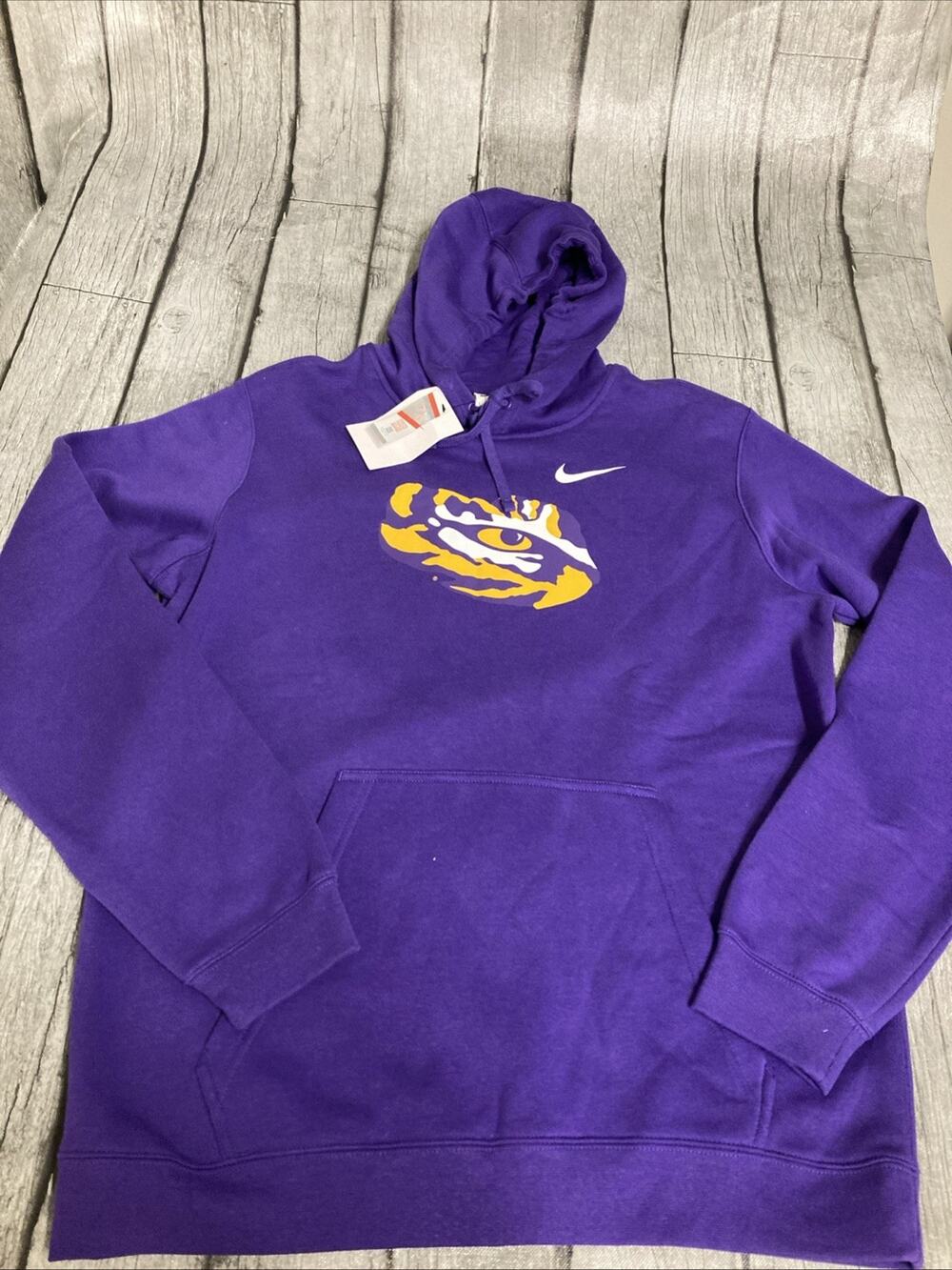 NWT Men’s Nike LSU Tigers Louisiana State Hoodie Purple Large L Tiger Eye